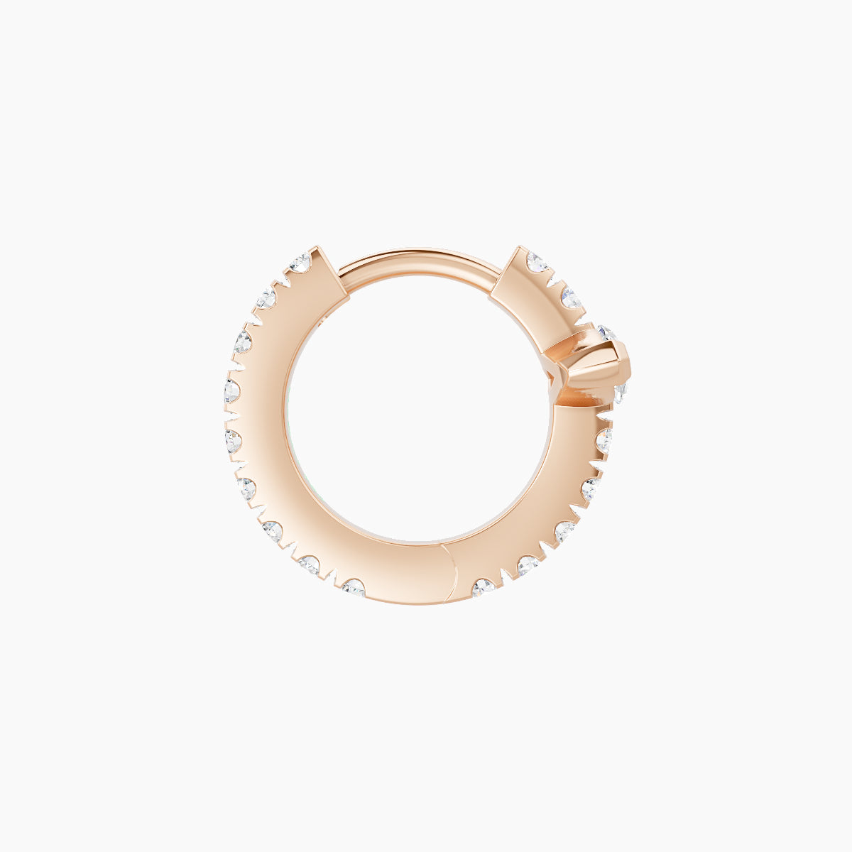 Rhea | 18k Rose Gold 6.5 mm Diamond Hoop Piercing
