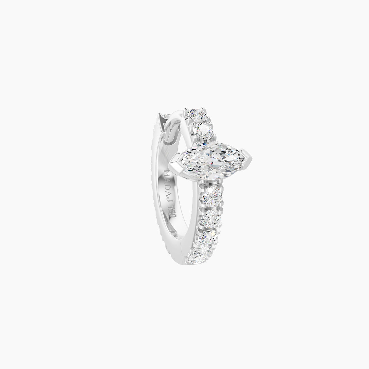 Rhea | 18k White Gold 6.5 mm Diamond Hoop Piercing