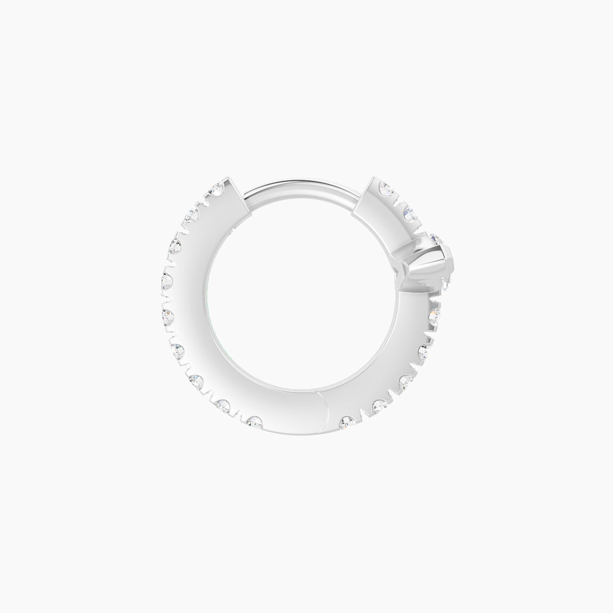 Rhea | 18k White Gold 6.5 mm Diamond Hoop Piercing