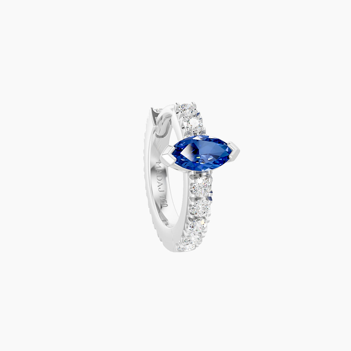 Rhea | 18k White Gold 6.5 mm Sapphire & Diamond Hoop Piercing