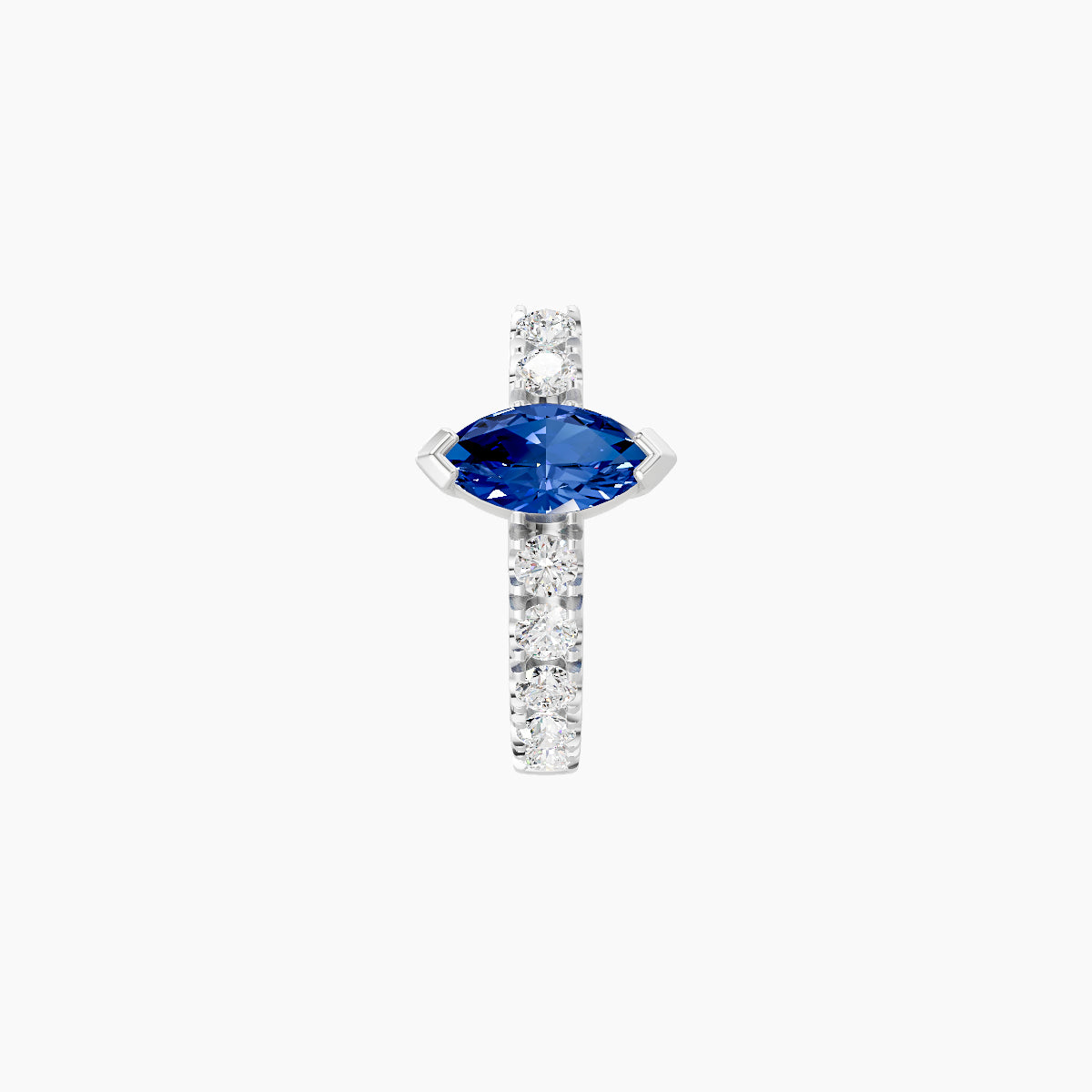 Rhea | 18k White Gold 6.5 mm Sapphire & Diamond Hoop Piercing