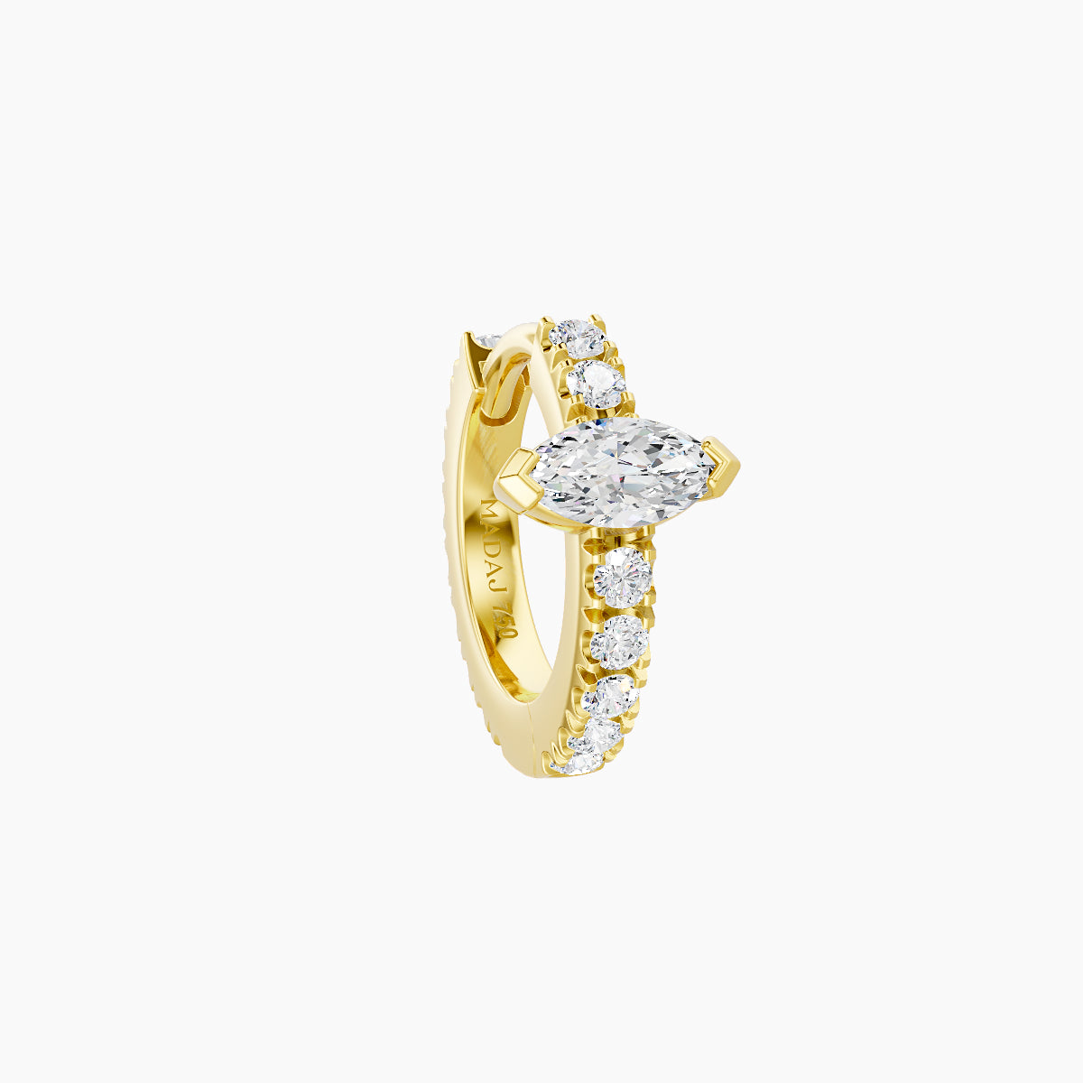 Rhea | 18k Yellow Gold 6.5 mm Diamond Hoop Piercing