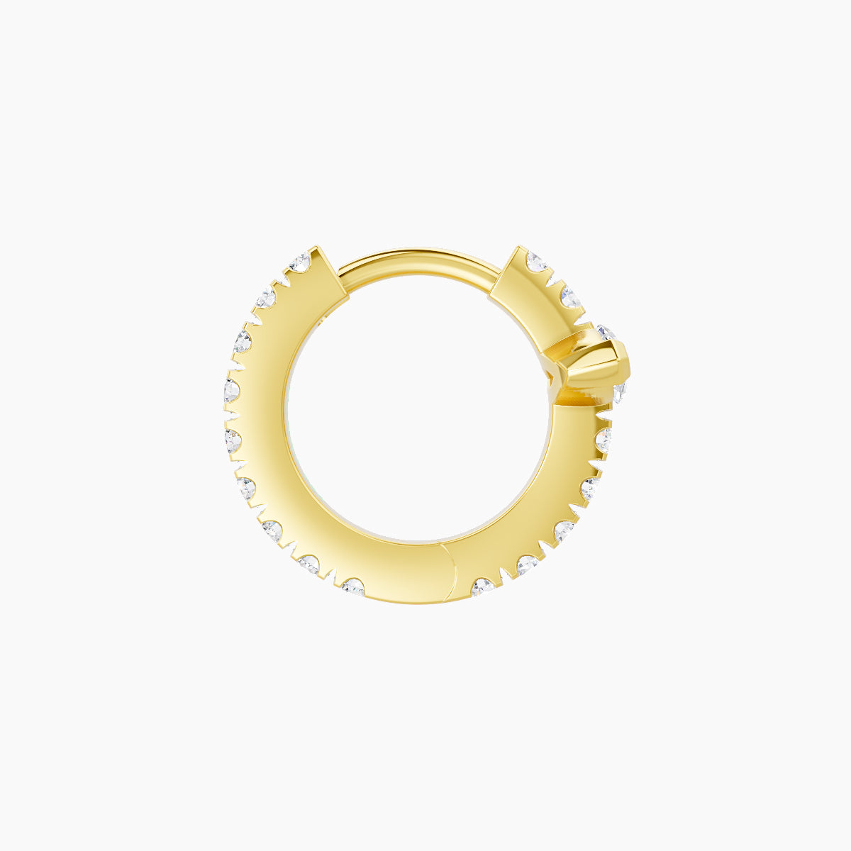 Rhea | 18k Yellow Gold 6.5 mm Diamond Hoop Piercing