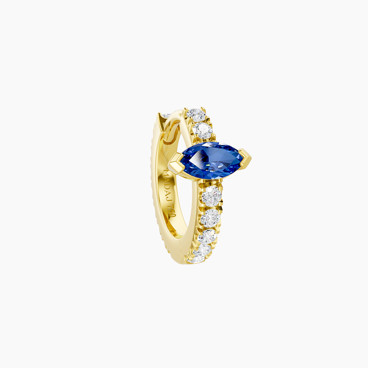 Rhea | 18k Yellow Gold 6.5 mm Sapphire & Diamond Hoop Piercing