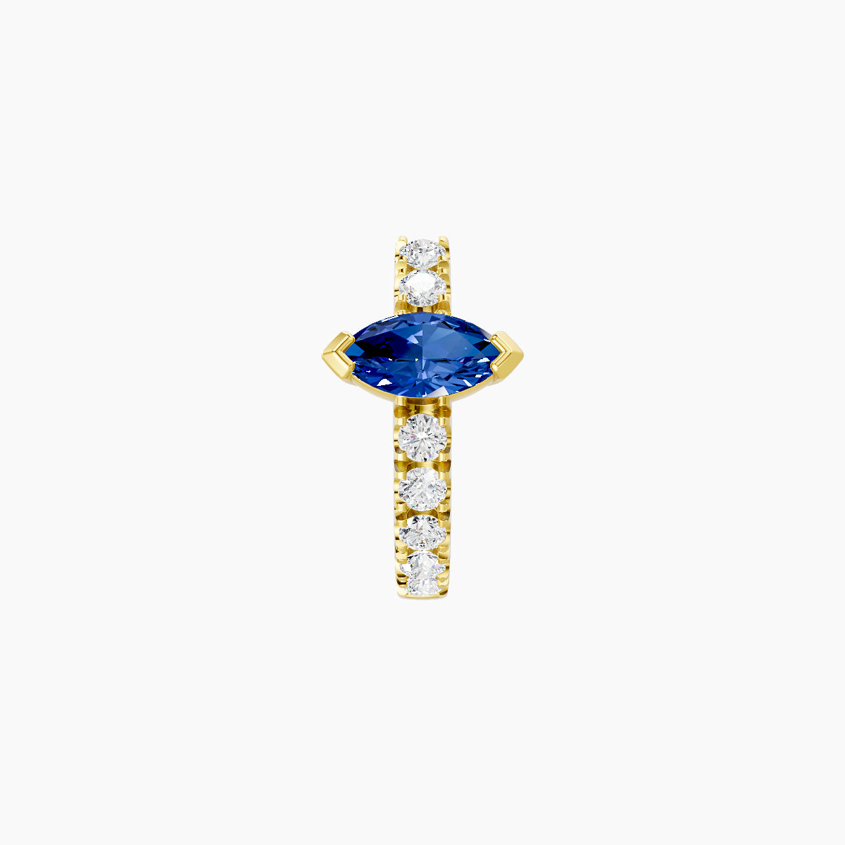 Rhea | 18k Yellow Gold 6.5 mm Sapphire & Diamond Hoop Piercing