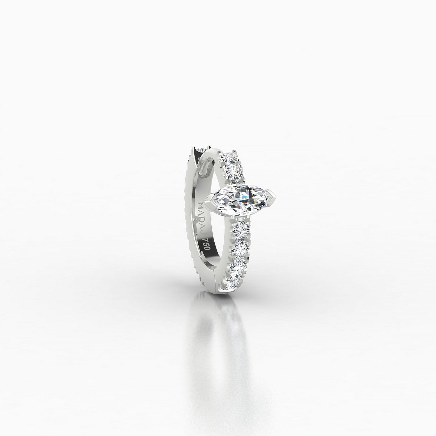 Rhea | 18k White Gold 6.5 mm Diamond Hoop Piercing