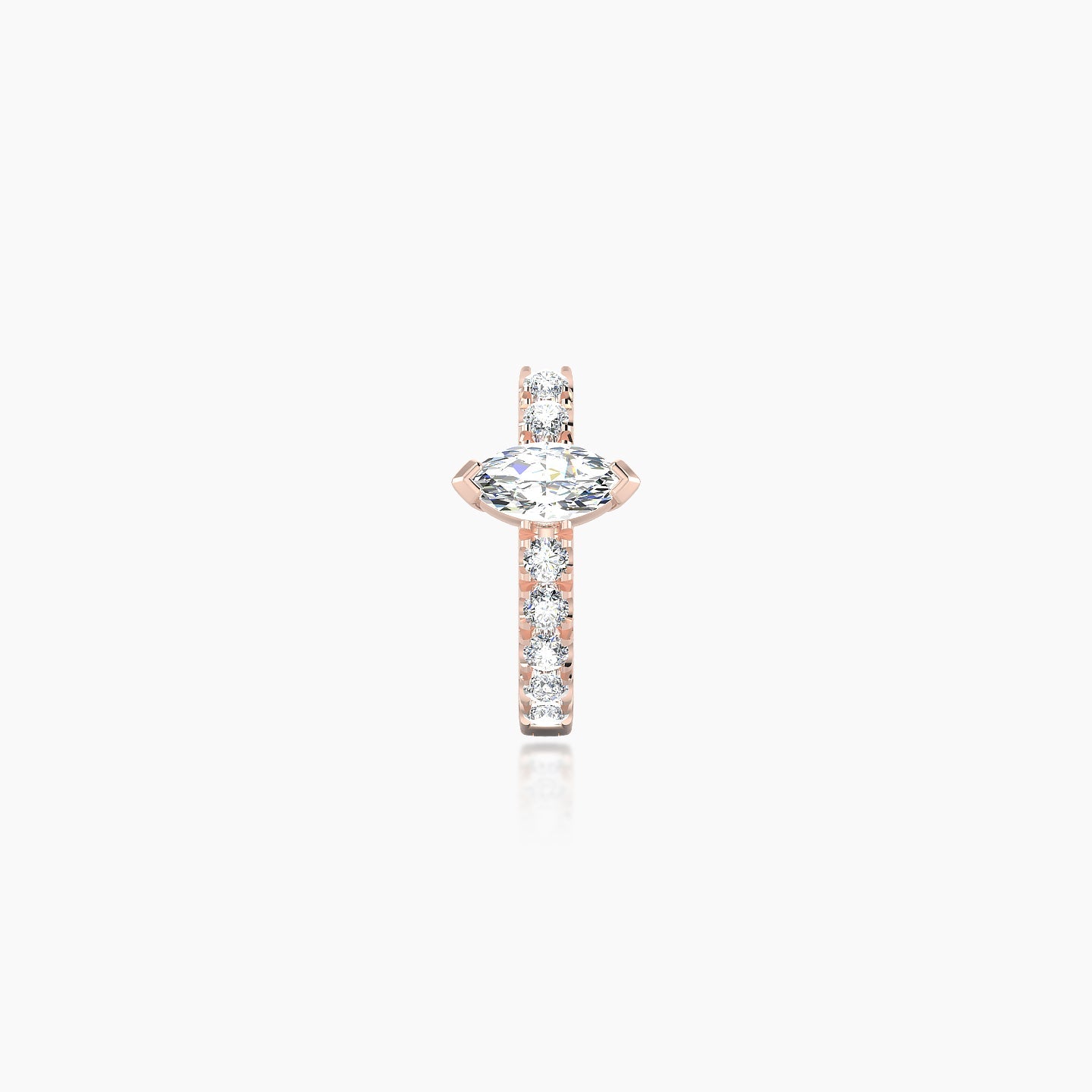 Rhea | 18k Rose Gold 6.5 mm Diamond Hoop Piercing