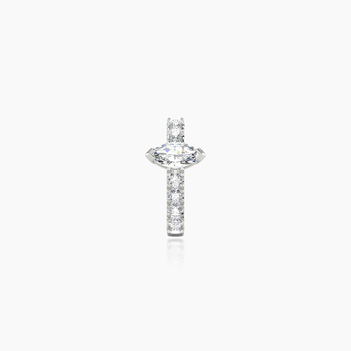 Rhea | 18k White Gold 6.5 mm Diamond Hoop Piercing