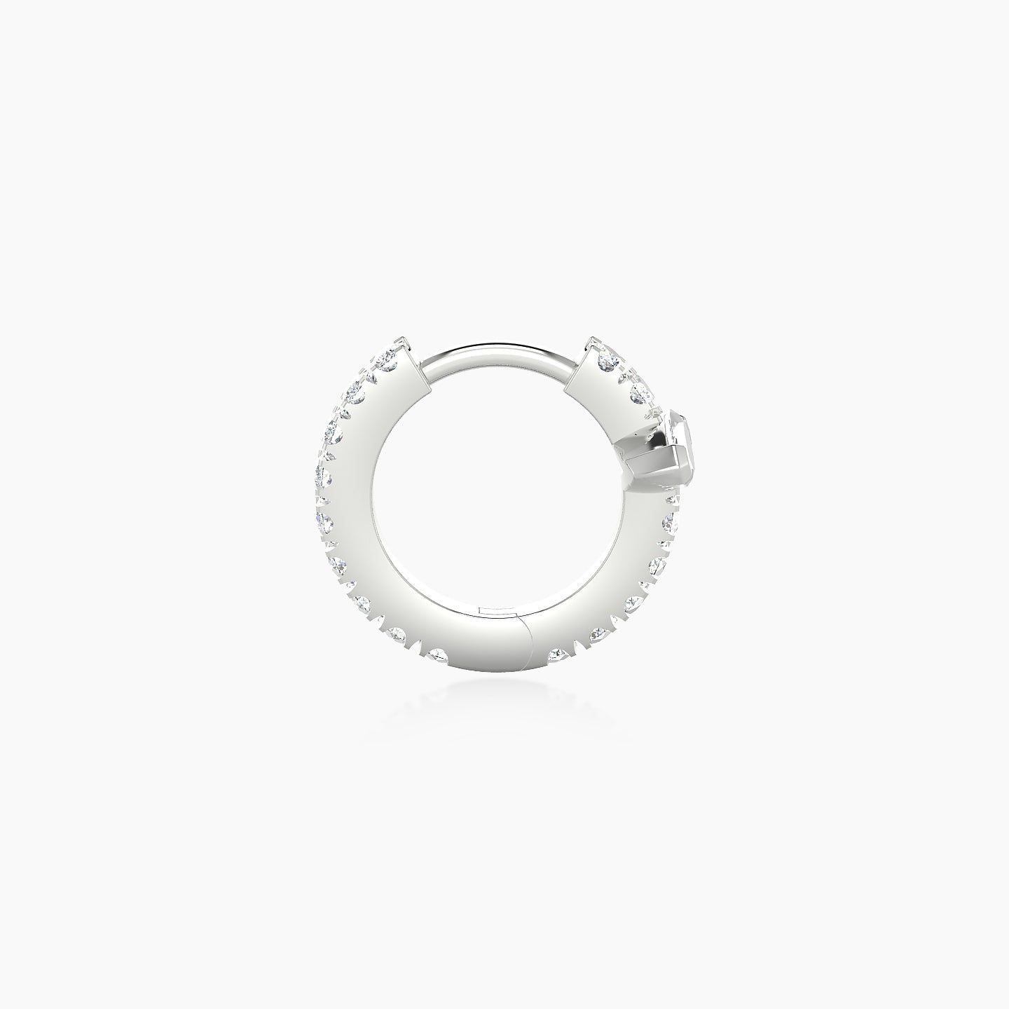 Rhea | 18k White Gold 6.5 mm Diamond Hoop Piercing