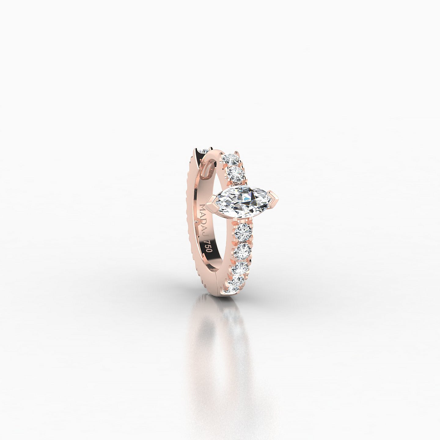 Rhea | 18k Rose Gold 6.5 mm Diamond Nose Ring Piercing