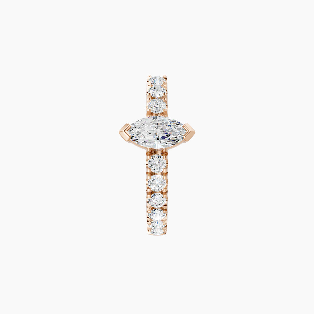 Rhea | 18k Rose Gold 8 mm Diamond Hoop Piercing
