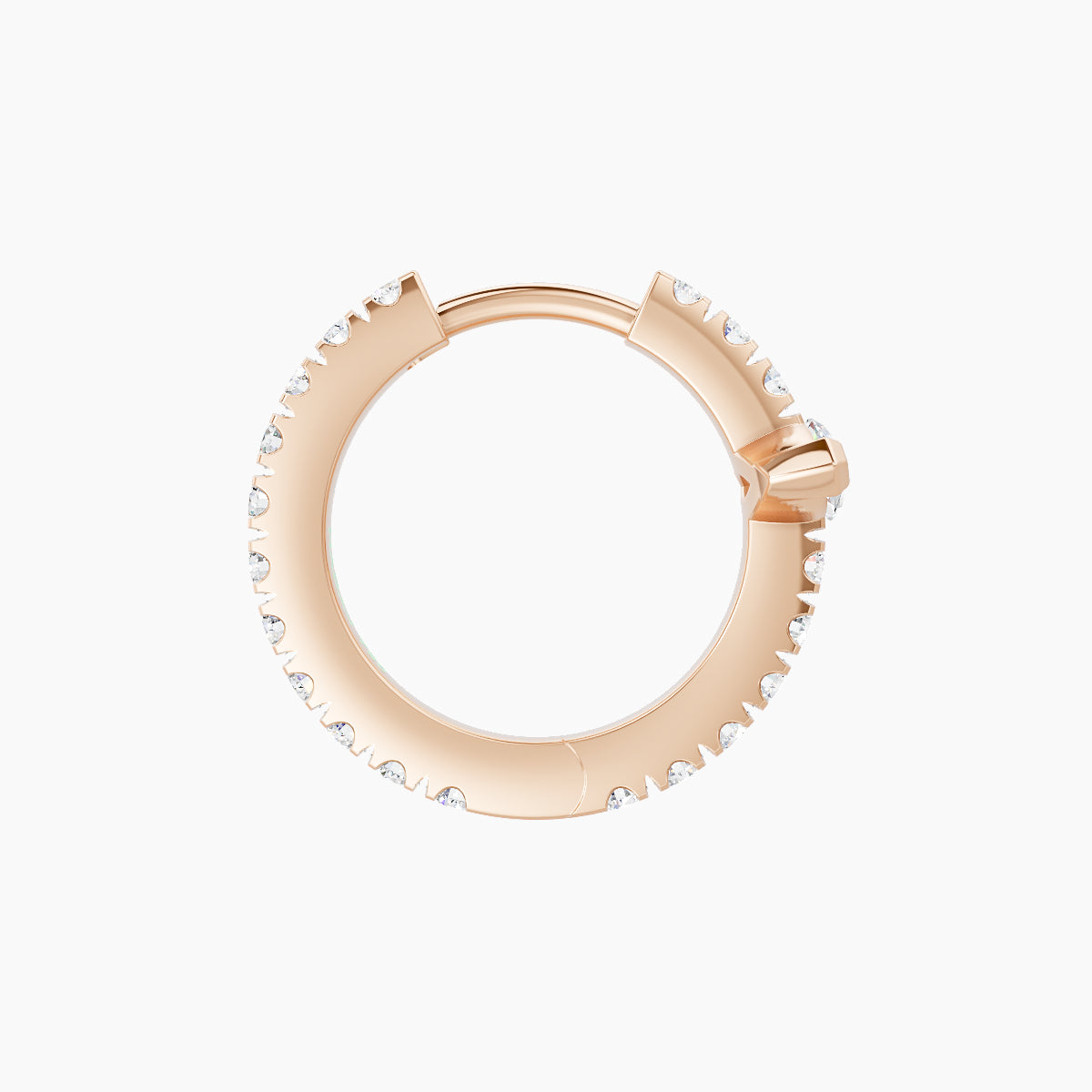Rhea | 18k Rose Gold 8 mm Diamond Hoop Piercing