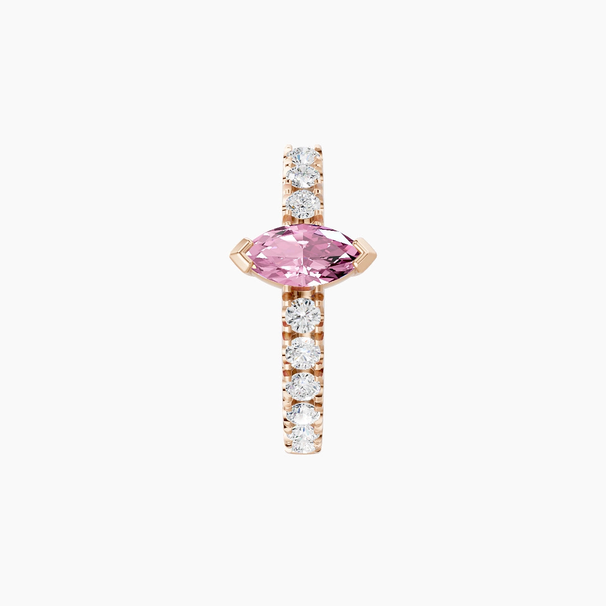 Rhea | 18k Rose Gold 8 mm Pink Sapphire & Diamond Hoop Piercing