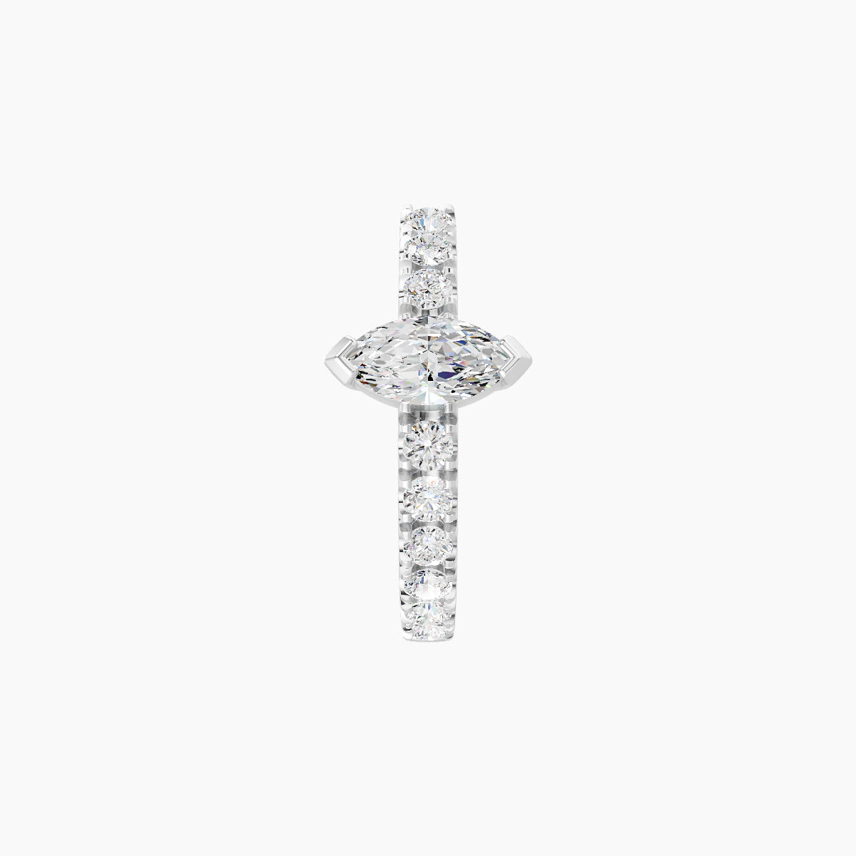Rhea | 18k White Gold 8 mm Diamond Hoop Piercing
