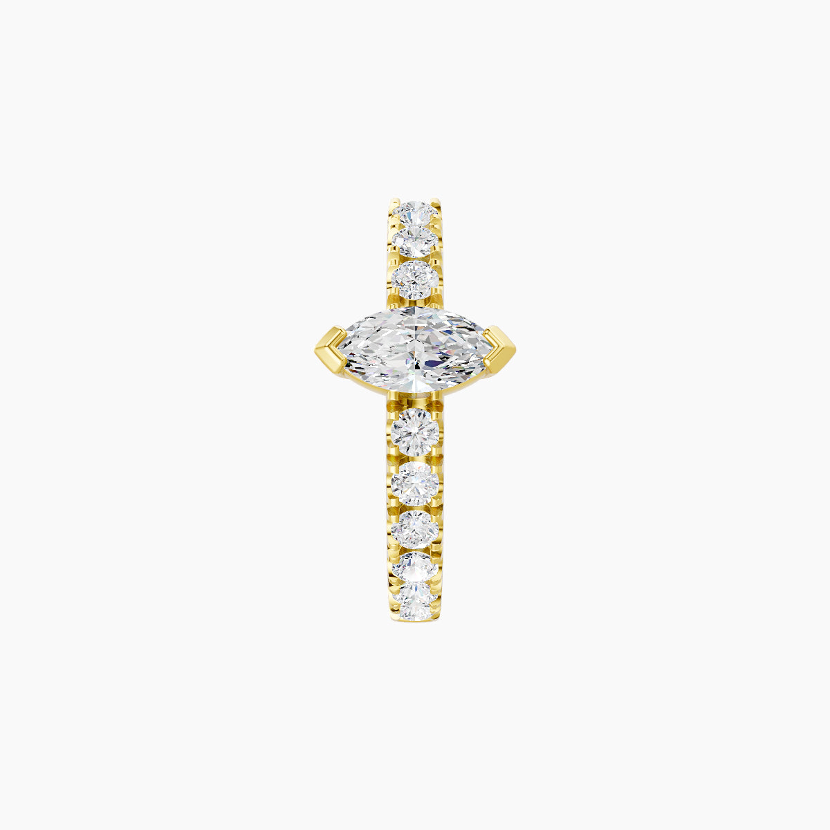 Rhea | 18k Yellow Gold 8 mm Diamond Hoop Piercing
