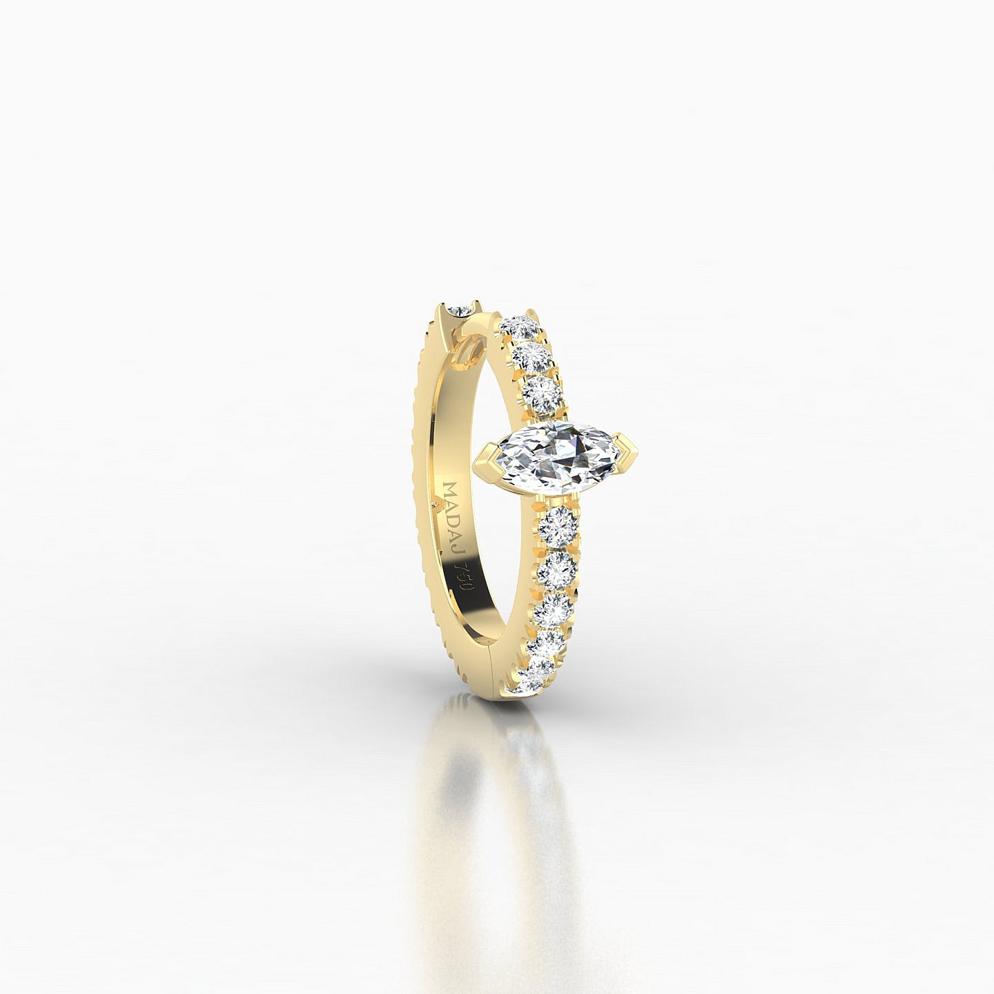 Rhea | 18k Yellow Gold 8 mm Diamond Hoop Piercing