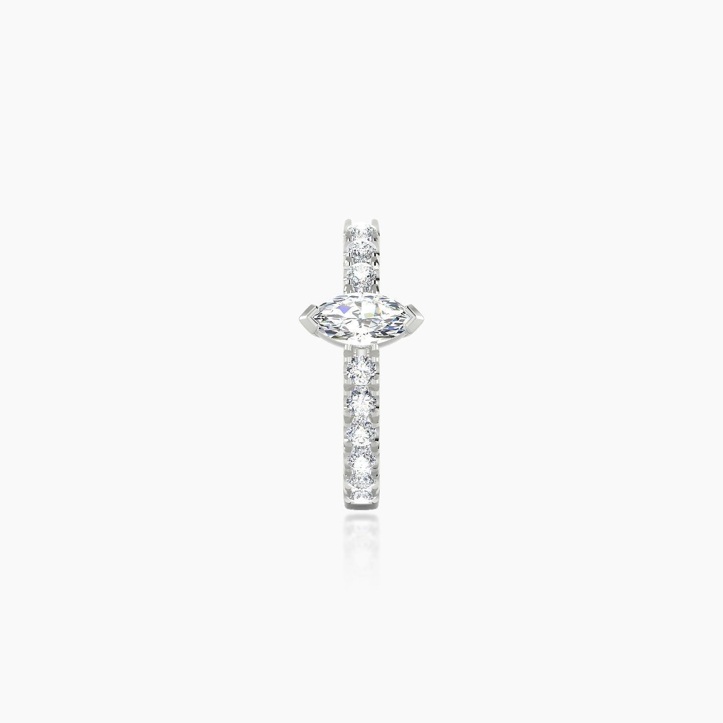 Rhea | 18k White Gold 8 mm Diamond Hoop Piercing