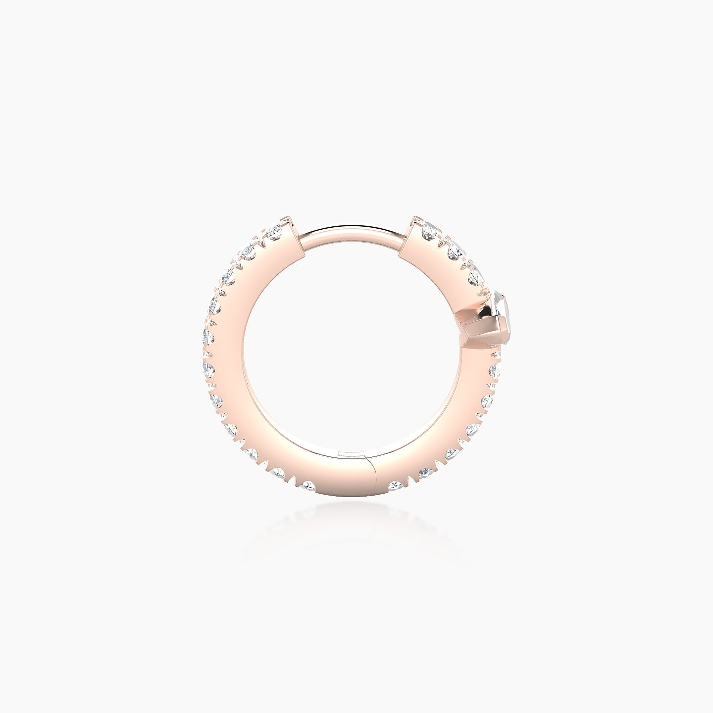 Rhea | 18k Rose Gold 8 mm Diamond Hoop Piercing