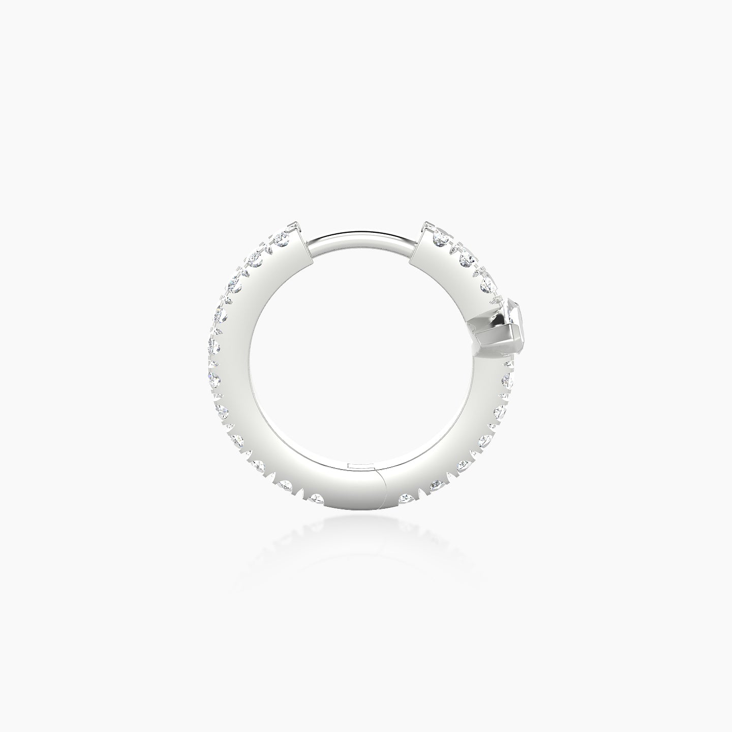 Rhea | 18k White Gold 8 mm Diamond Hoop Piercing