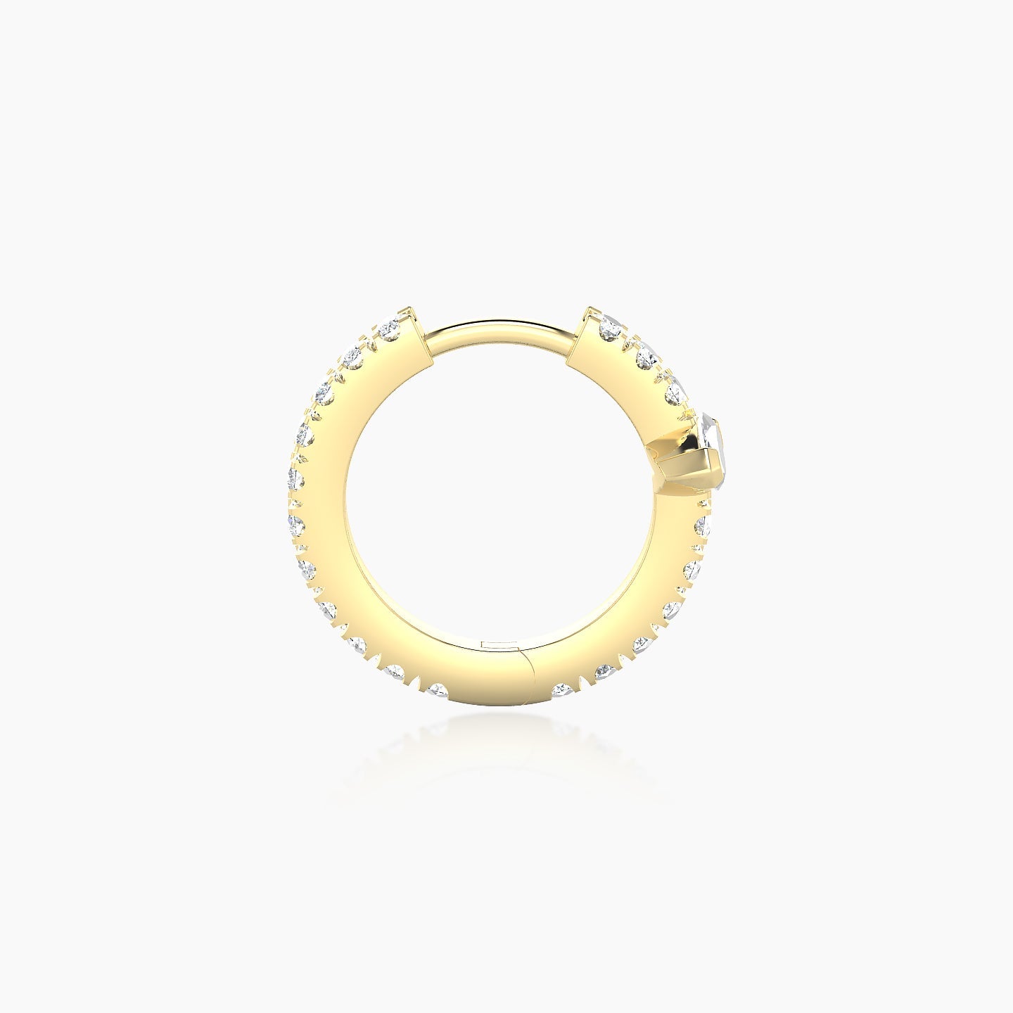 Rhea | 18k Yellow Gold 8 mm Diamond Hoop Piercing