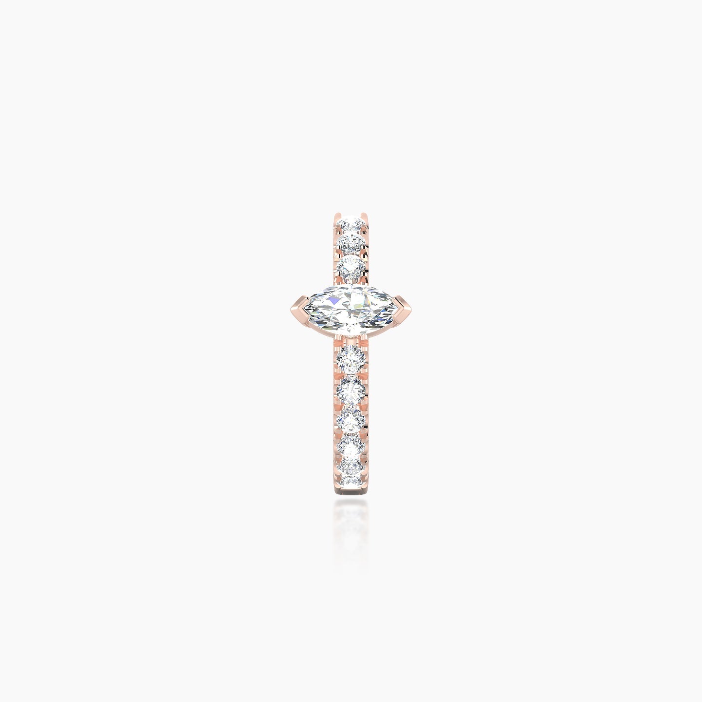 Rhea | 18k Rose Gold 8 mm Diamond Nose Ring Piercing