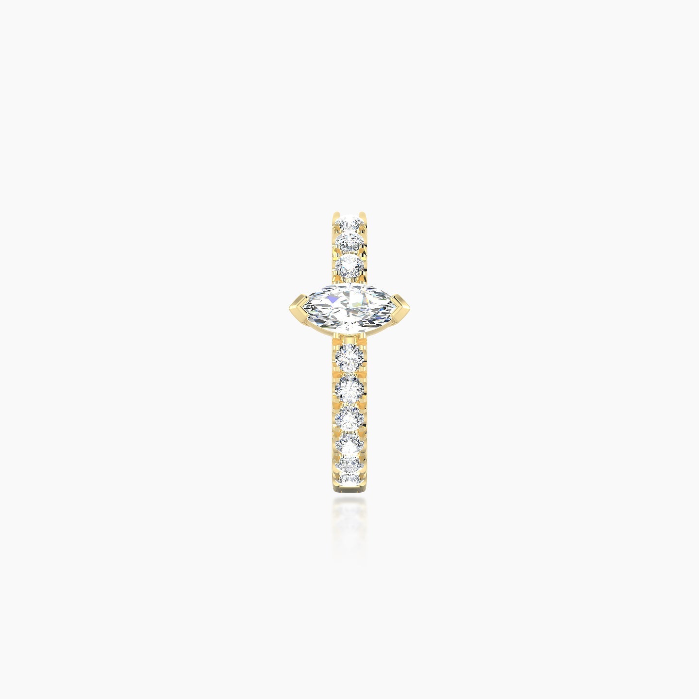 Rhea | 18k Yellow Gold 8 mm Diamond Nose Ring Piercing