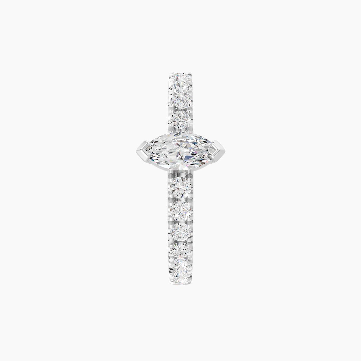 Rhea | 18k White Gold 9.5 mm Diamond Hoop Piercing