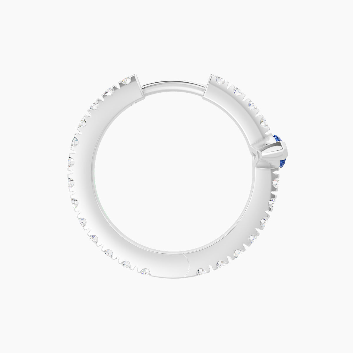 Rhea | 18k White Gold 9.5 mm Sapphire & Diamond Hoop Piercing