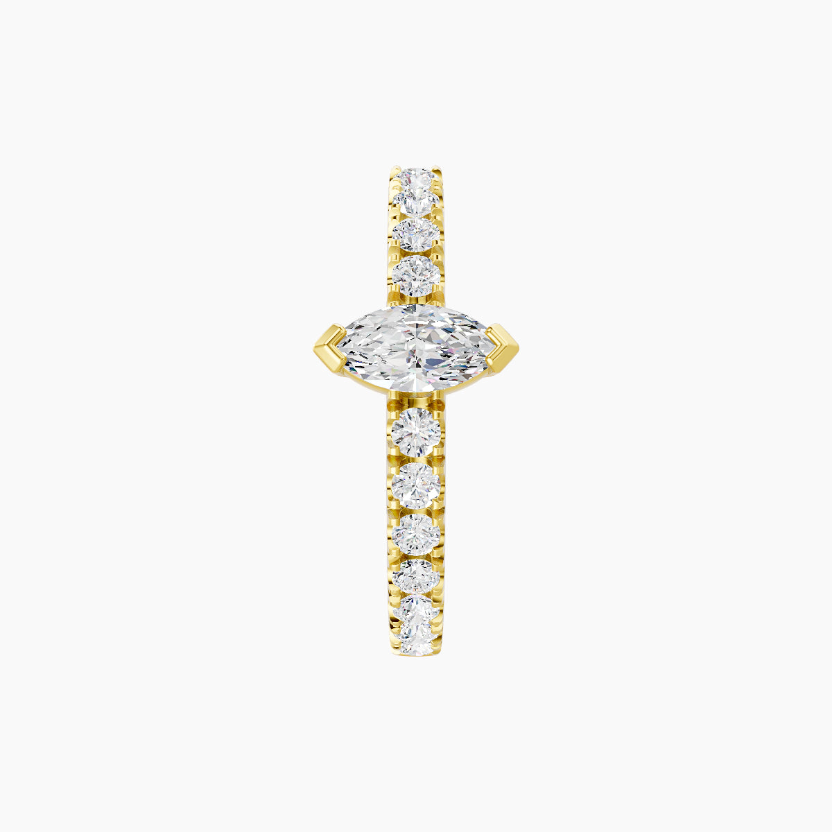 Rhea | 18k Yellow Gold 9.5 mm Diamond Hoop Piercing