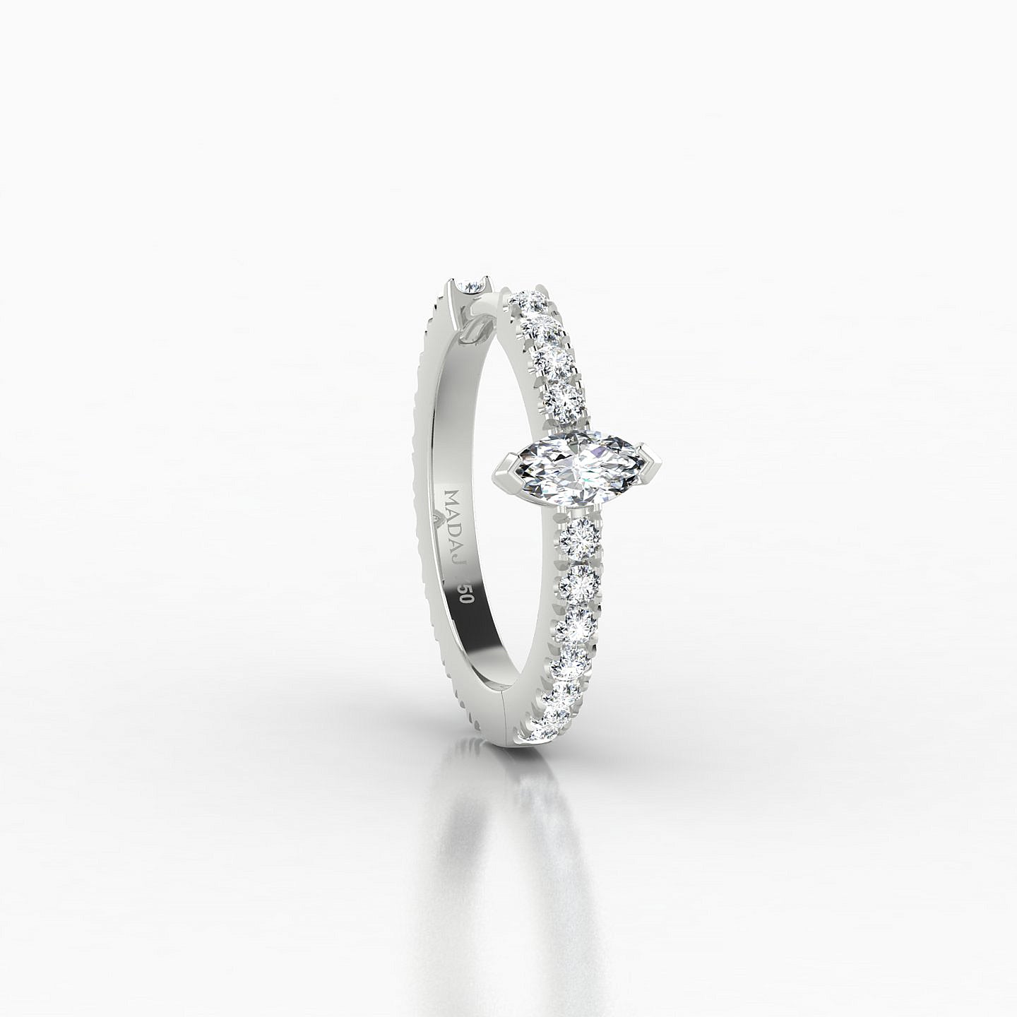 Rhea | 18k White Gold 9.5 mm Diamond Hoop Piercing