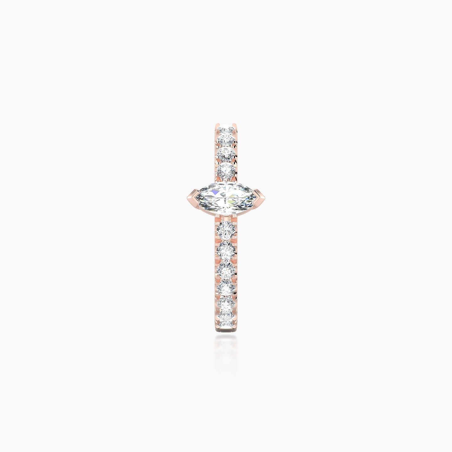 Rhea | 18k Rose Gold 9.5 mm Diamond Hoop Piercing