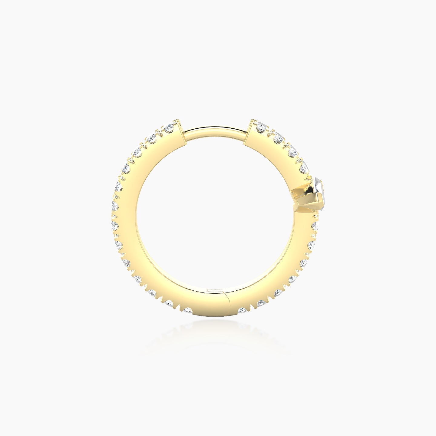 Rhea | 18k Yellow Gold 9.5 mm Diamond Hoop Piercing
