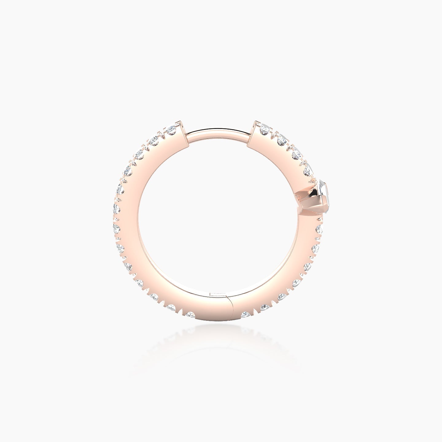 Rhea | 18k Rose Gold 9.5 mm Diamond Nose Ring Piercing