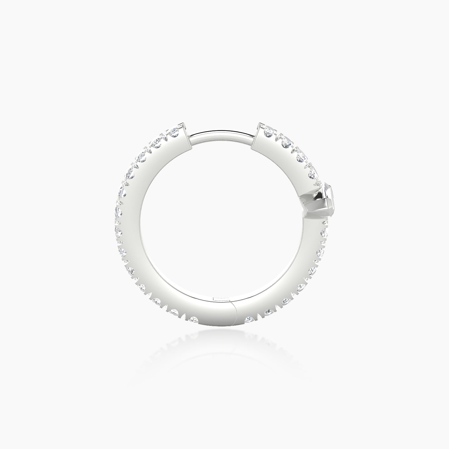Rhea | 18k White Gold 9.5 mm Diamond Nose Ring Piercing