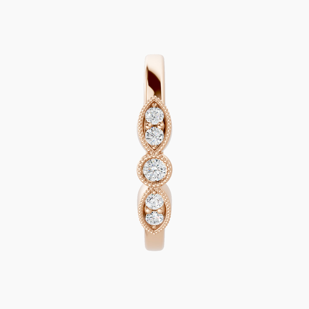 Roma | 18k Rose Gold 11 mm Diamond Hoop Piercing