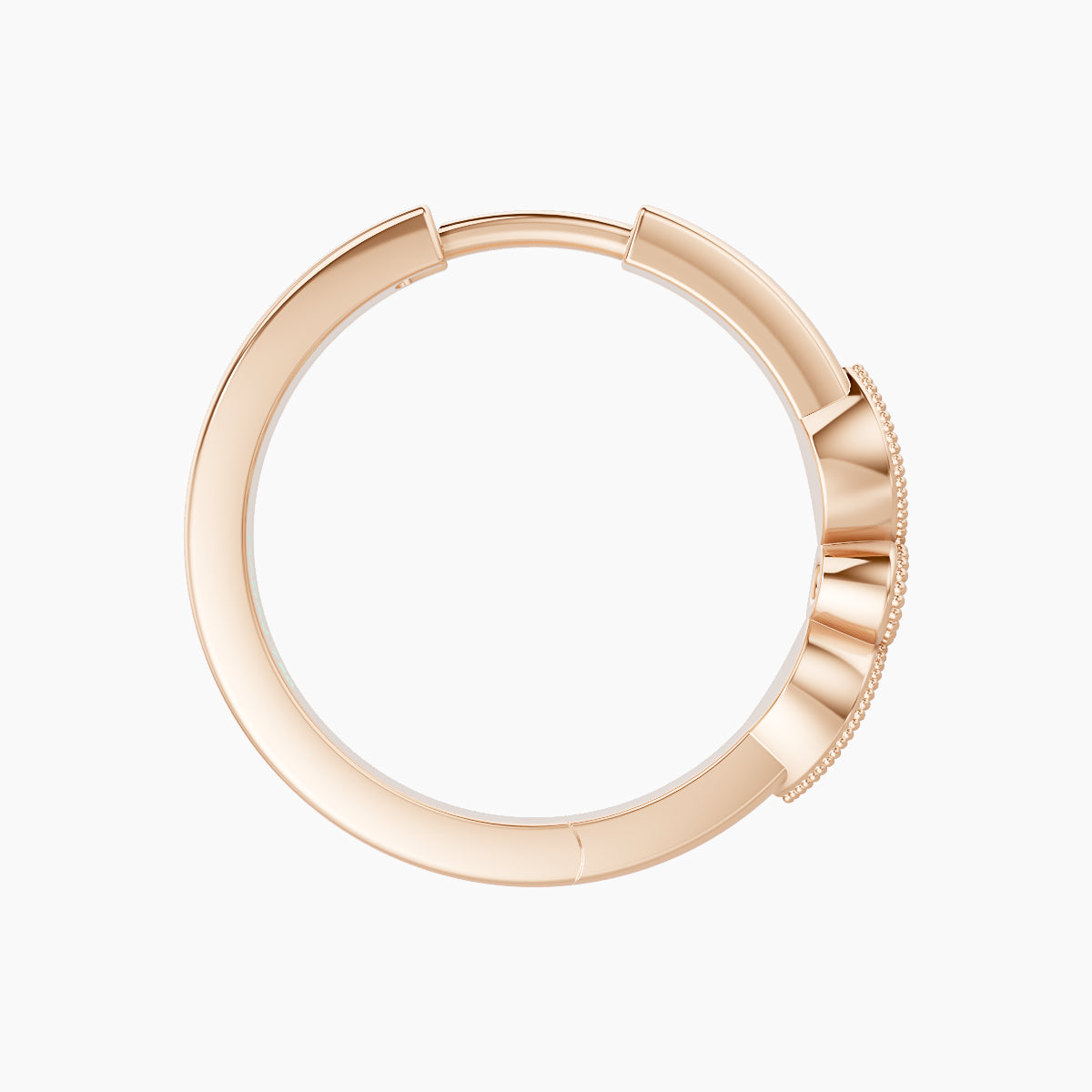 Roma | 18k Rose Gold 11 mm Emerald & Diamond Hoop Piercing