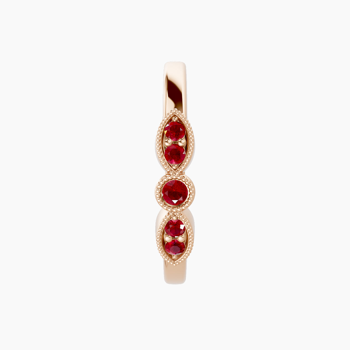 Roma | 18k Rose Gold 11 mm Ruby Hoop Piercing