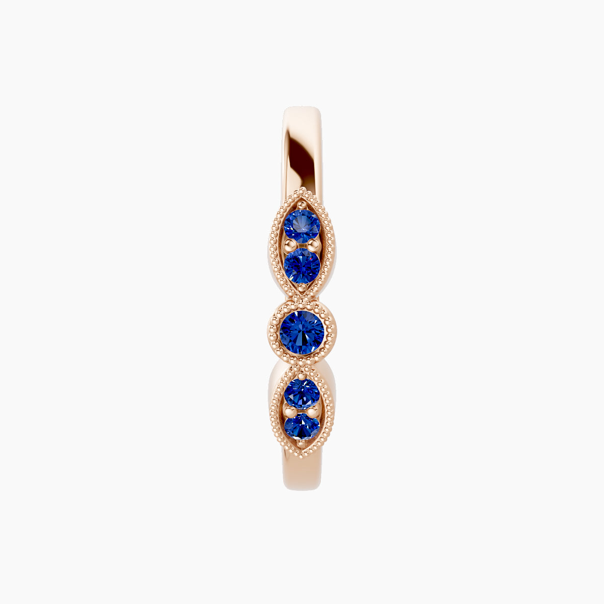 Roma | 18k Rose Gold 11 mm Sapphire Hoop Piercing