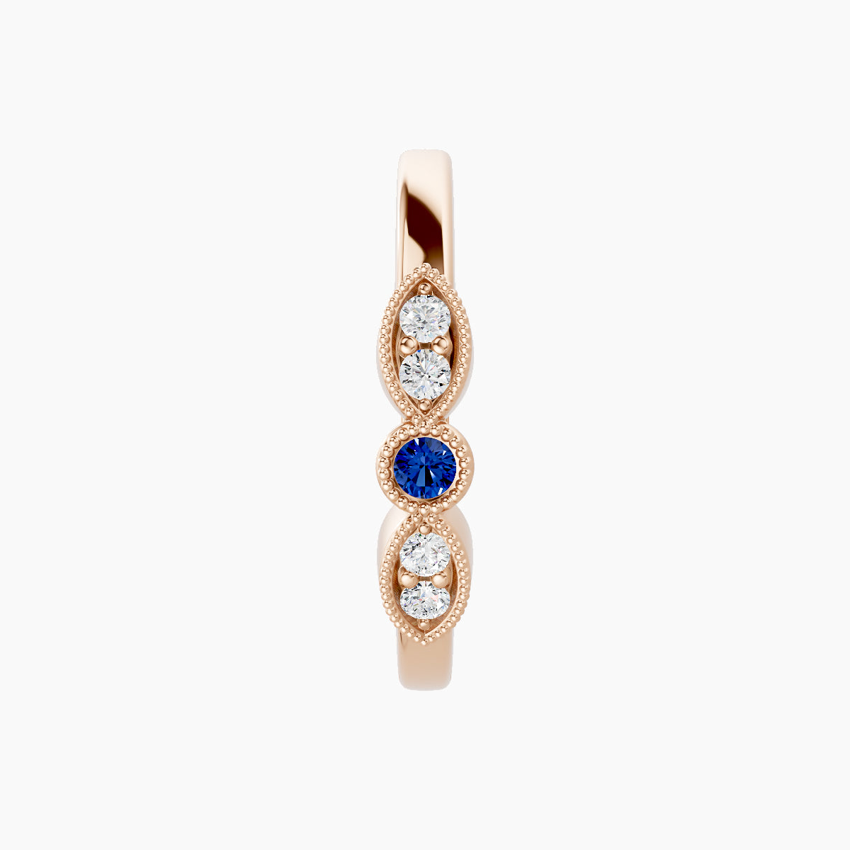 Roma | 18k Rose Gold 11 mm Sapphire & Diamond Hoop Piercing