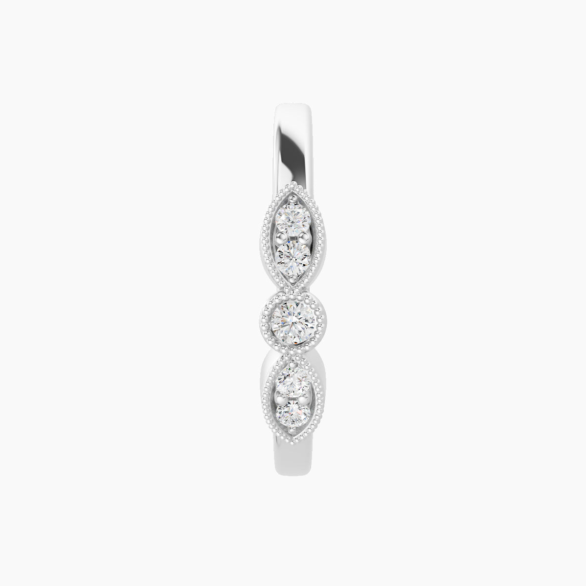 Roma | 18k White Gold 11 mm Diamond Hoop Piercing