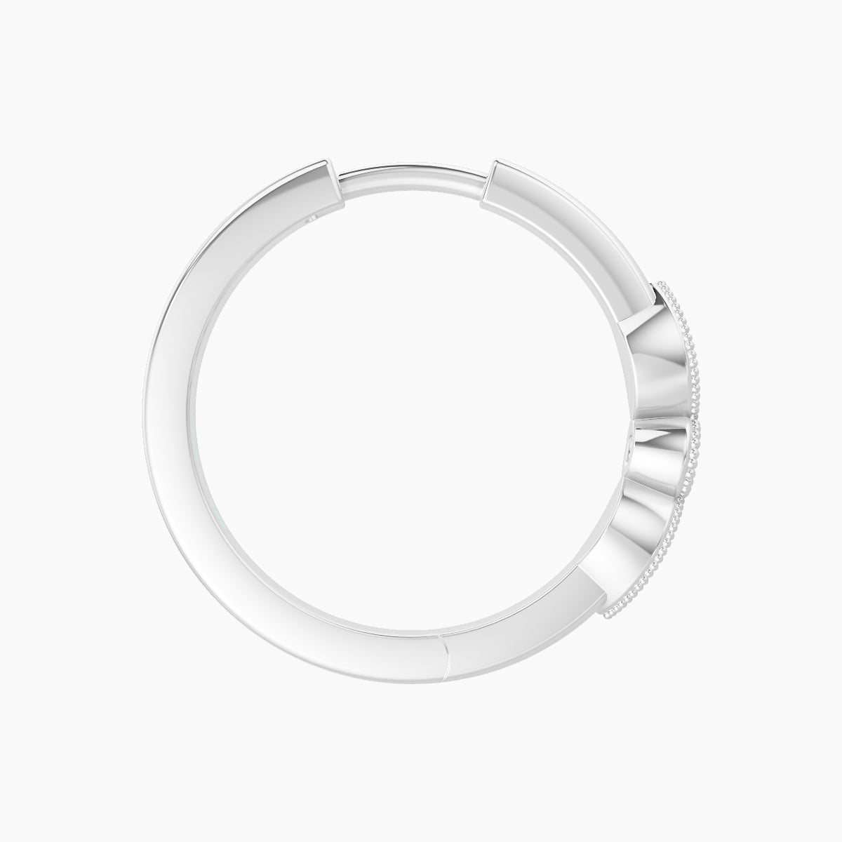 Roma | 18k White Gold 11 mm Emerald & Diamond Hoop Piercing