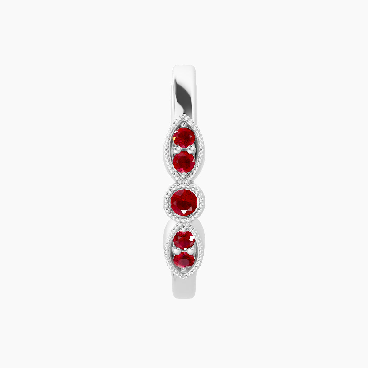 Roma | 18k White Gold 11 mm Ruby Hoop Piercing