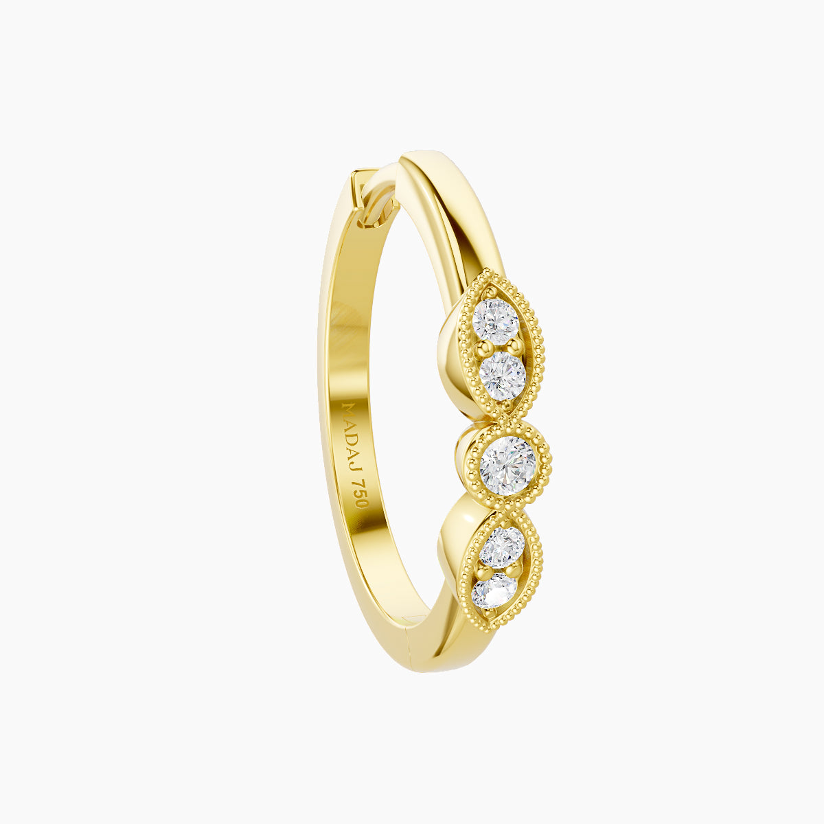 Roma | 18k Yellow Gold 11 mm Diamond Hoop Piercing