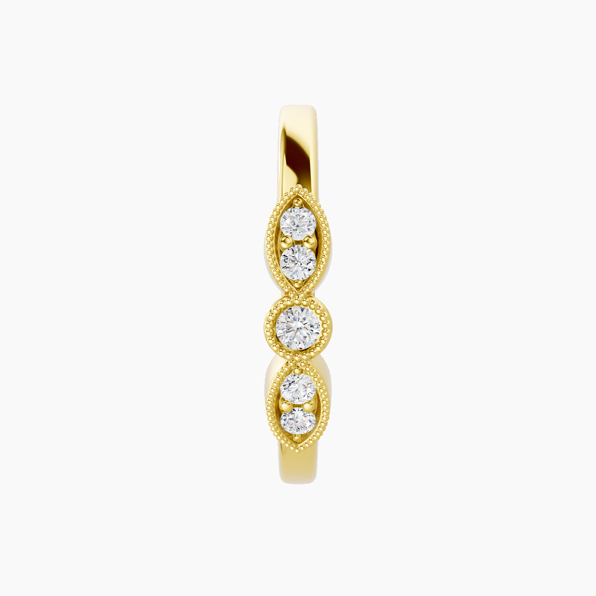 Roma | 18k Yellow Gold 11 mm Diamond Hoop Piercing