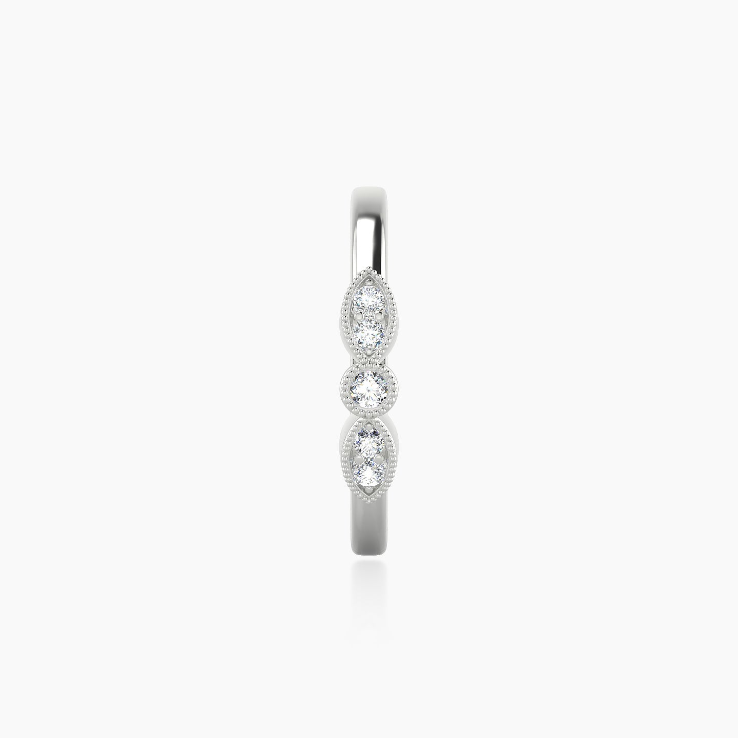 Roma | 18k White Gold 11 mm Diamond Hoop Piercing