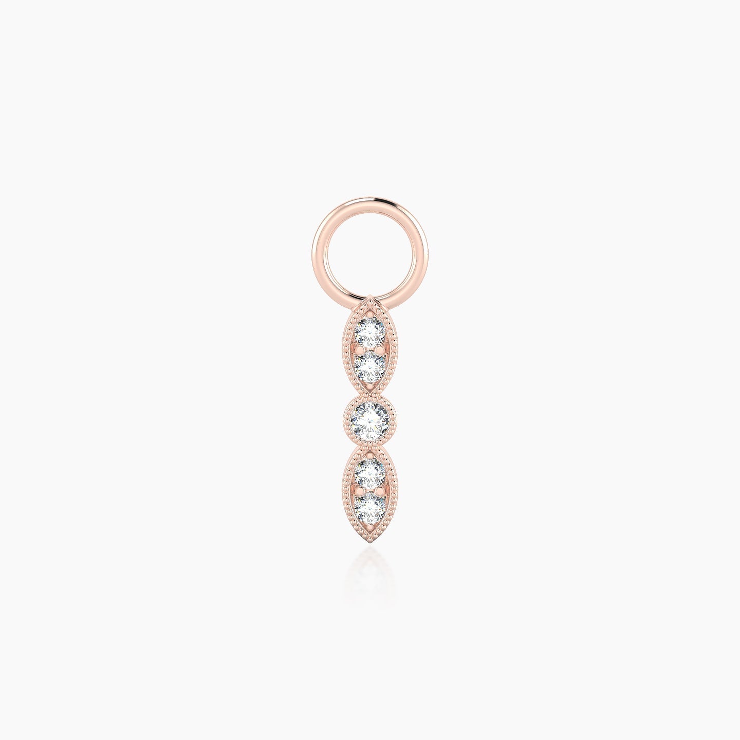 Roma | 18k Rose Gold 9 mm Diamond Charm
