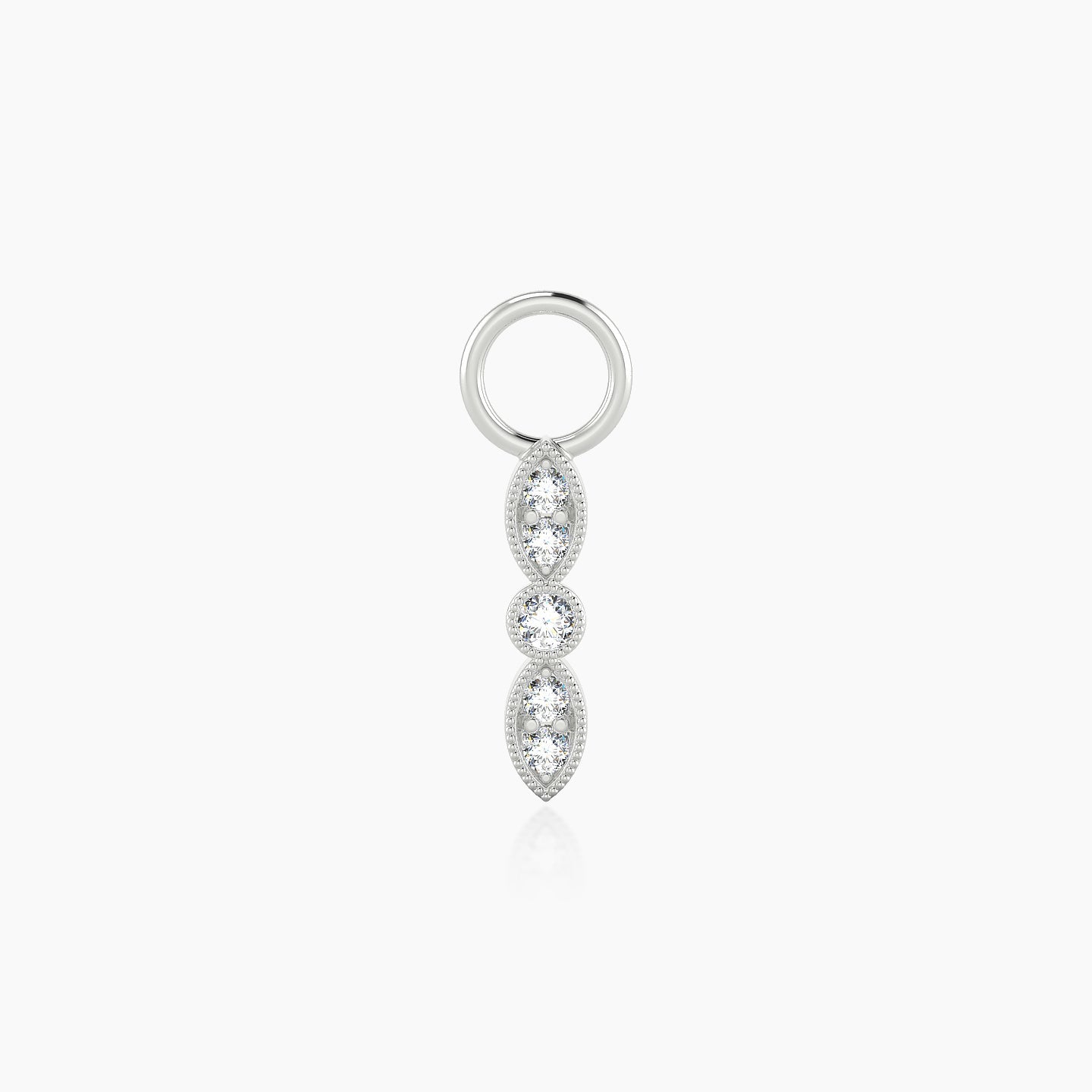 Roma | 18k White Gold 9 mm Diamond Charm