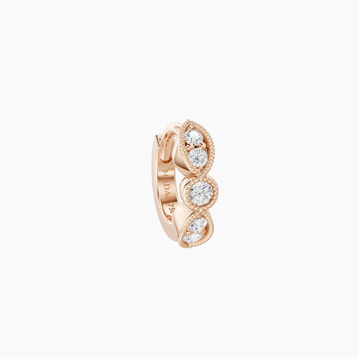 Roma | 18k Rose Gold 5 mm Diamond Hoop Piercing