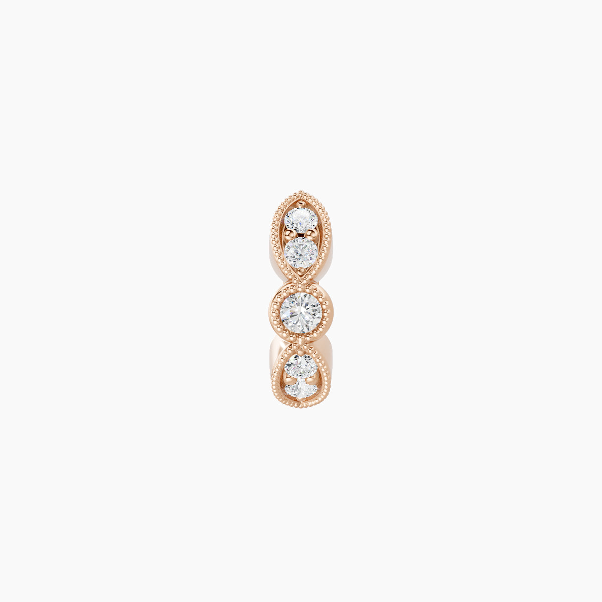 Roma | 18k Rose Gold 5 mm Diamond Hoop Piercing