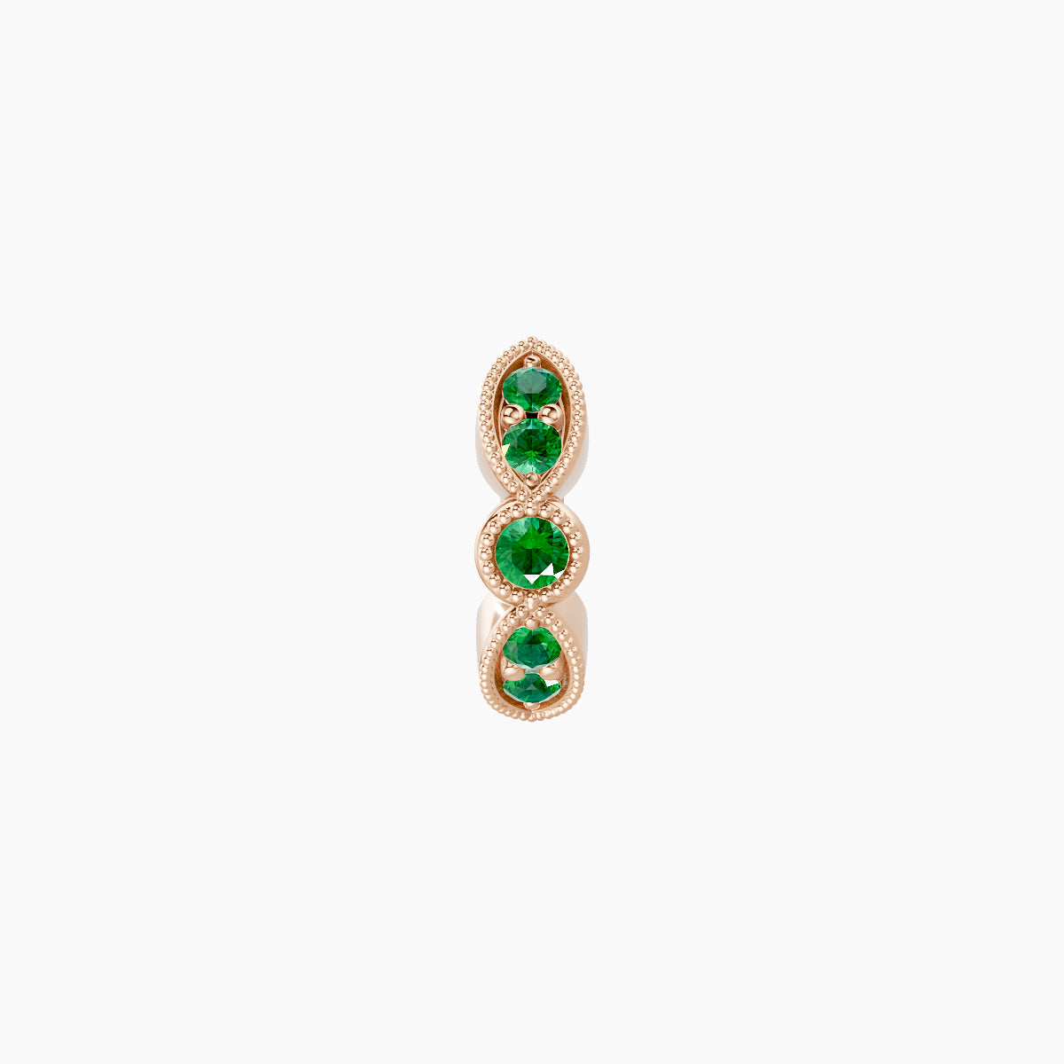 Roma | 18k Rose Gold 5 mm Emerald Hoop Piercing
